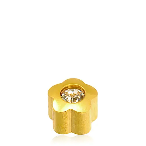 24ct Gold Flower Stone 12par/24stk