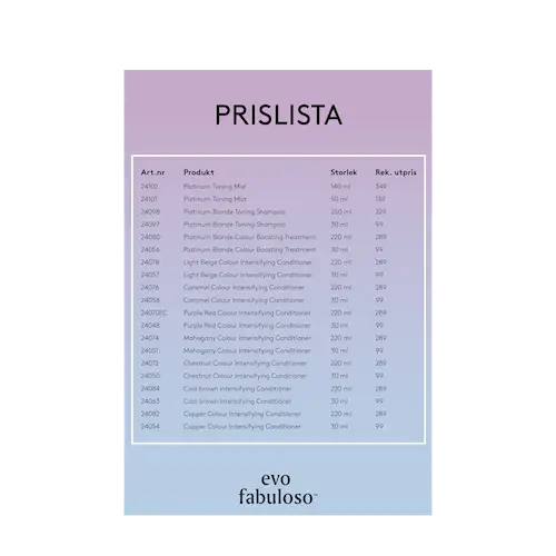 Prislista Fabuloso 2026