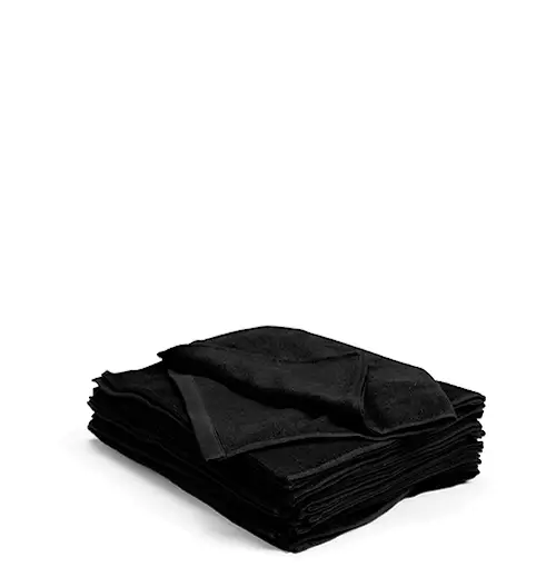 Bleachsafe handduk svart - 12-pack 34x82cm