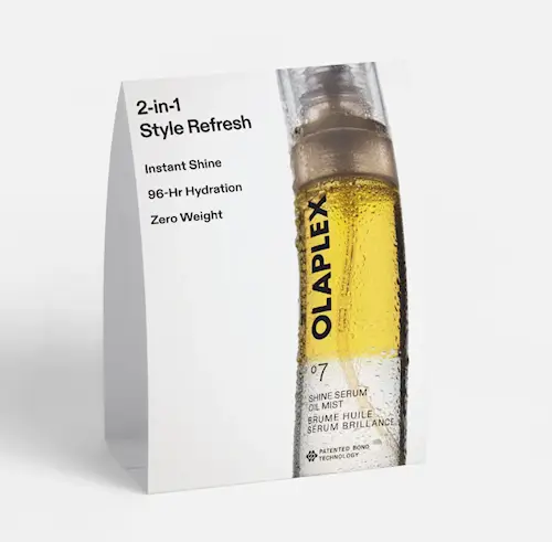 Olaplex 7 Shine Serum Mist Tentcard