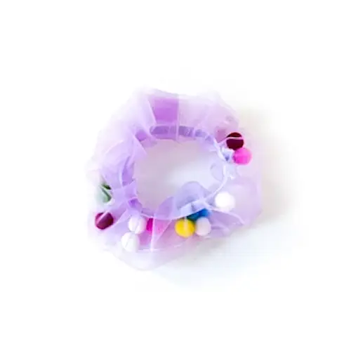 Organza Scrunchie Pompom